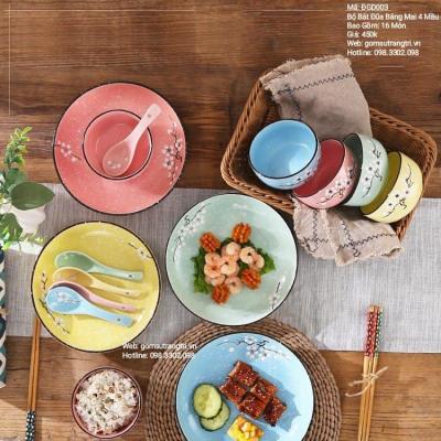 BỘ BÁT ĐŨA BĂNG MAI 4 MÀU